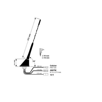 K27 ANTENNI KUMIPATUKKA NIVELELLÄ 41CM