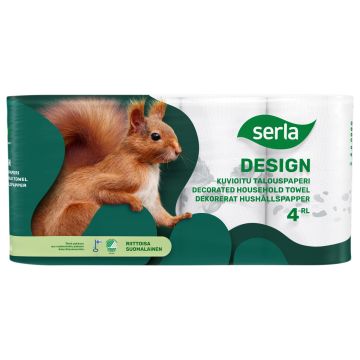 SERLA DESIGN TALOUSPAPERI 4RL KUVIOITU 4 KPL