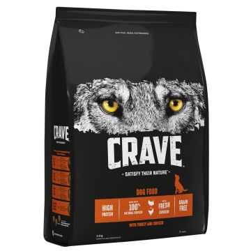 CRAVE KOIRAN TÄYSRAVINTO ADULT KALKKUNAA&KANAA 2,8 KG