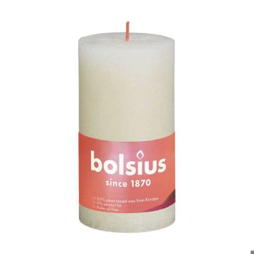 BOLSIUS PÖYTÄKYNTTILÄ 130/68 RUSTIC SOFT PEARL