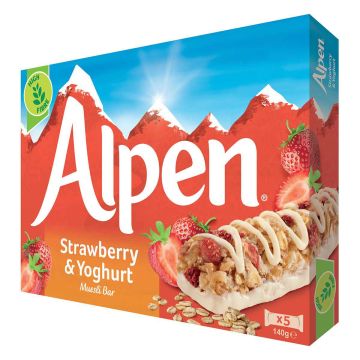 ALPEN PATUKKA MANSIKKA-JOGURTTI 5KPL 145 G