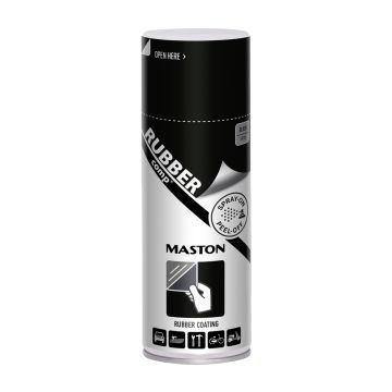 MASTON RUBBERCOMP KUMIMAALISPRAY MUSTA PUOLIKIILTÄVÄ 400 ML