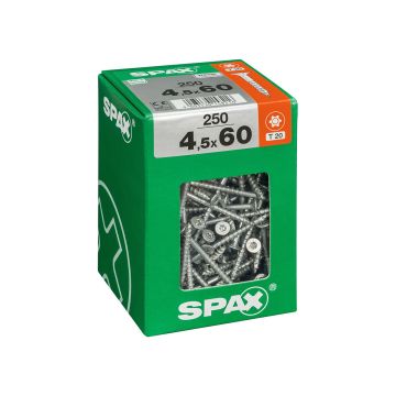 SPAX RUUVI TORX UPPOKANTA, OSAKIERRE WIROX 4,5X60 XXL 250KPL