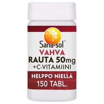 SANA-SOL RAUTA 50MG+C-VITAMIINI VAHVA TABLETTI 150 KPL