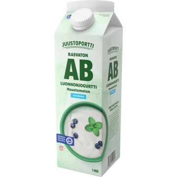 JUUSTOPORTTI AB-JOGURTTI RASVATON MAUSTAMATON LAKTON 1KG