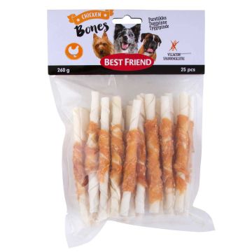 BEST FRIEND BONES PURUTIKKU KANAFILEELLÄ 12CM 25KPL 260 G