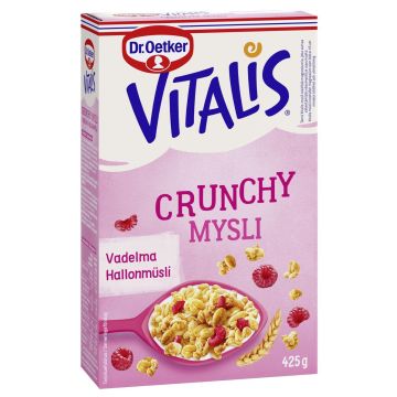 VITALIS CRUNCHY -30% SOKERIA VADELMA 425 G