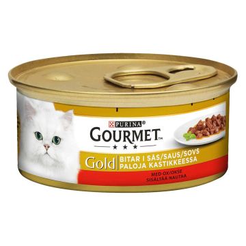 PURINA GOURMET GOLD MINITÖLKIT NAUDANLIHAA KASTIKKEESSA 85 G