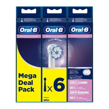 ORAL-B SENSITIVE CLEAN&CARE VAIHTOHARJA 2+2+2