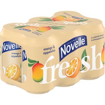 HARTWALL NOVELLE FRESH MANGO-APPELSIINI 0,33 TLK 6-PACK 1,