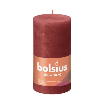 BOLSIUS PÖYTÄKYNTTILÄ 130/68 RUSTIC DELICATE RED