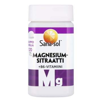 SANA-SOL MAGNESIUMSITRAATTI+B6-VITAMIINI 120