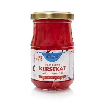 ELDORADO KIRSIKKA PUNAINEN SOKERILIEMESSÄ 225/125G 125 G