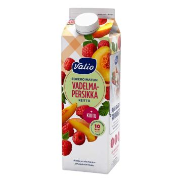 VALIO VADELMA-PERSIKKAKEITTO+KUITU SOKEROIMATON 1KG