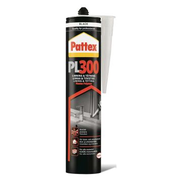 PATTEX LIIMATIIVISTEMASSA PL300 MUSTA 300 ML