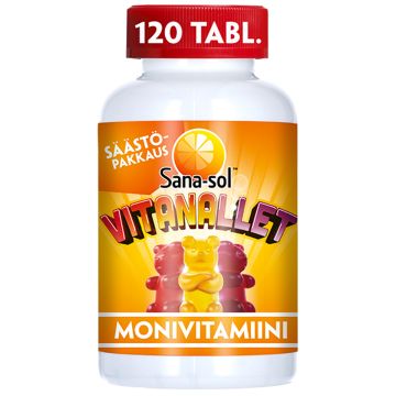 SANA-SOL VITANALLET MONIVITAMIINI SÄÄSTÖPAKKAUS 120 KPL