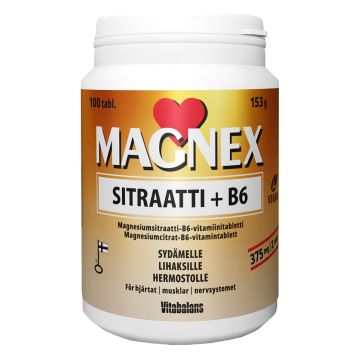 MAGNEX SITRAATTI + B6 100 KPL