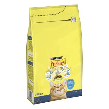 PURINA FRISKIES KISSAN TÄYSRAVINTO STERILISED LOHI-KASVIS 1,4 KG