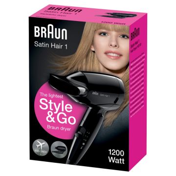 BRAUN HD130 SATIN HAIR-1 MATKAHIUSTENKUIVAIN 1200W