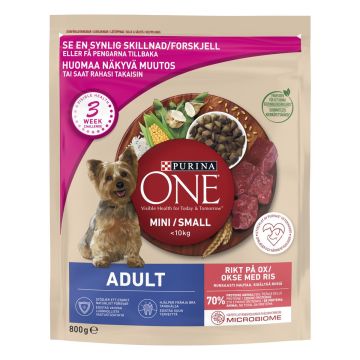 PURINA ONE SMALL DOG ADULT NAUTA-RIISI 800 G