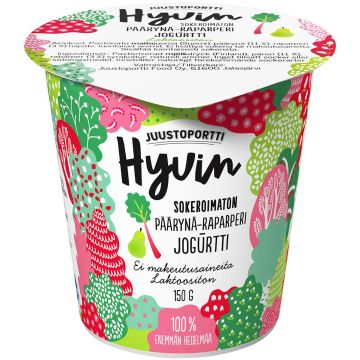 JUUSTOPORTTI HYVIN SOKEROIMATON JOGURTTI PÄÄR-RAP LAKTON 150 G