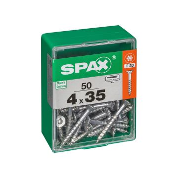 SPAX RUUVI TORX UPPOKANTA, OSAKIERRE WIROX 4X35 M 50KPL