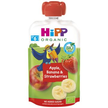 HIPP HIPPIS 6KK OMENA-BANAANI- MANSIKKA LUOMU 100 G