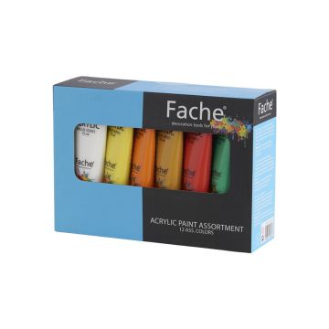 FACHE AKRYYLIVÄRIT 12X75 ML 0,9 KPL