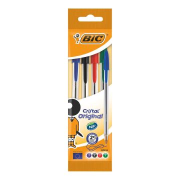 BIC KUULAKYNÄ CRISTAL MEDIUM VÄRILAJITELMA 4KPL