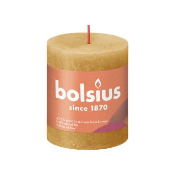 BOLSIUS PÖYTÄKYNTTILÄ 80/68 RUSTIC HONEYCOMB YELLOW