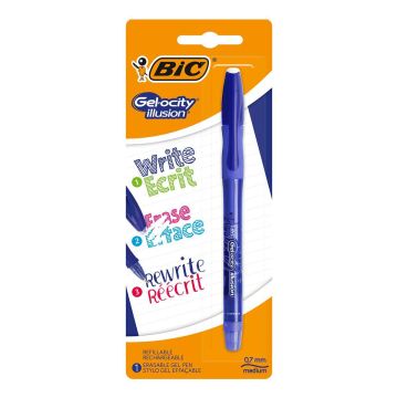 BIC GELOCITY ILLUSION PYYHITTÄVÄ GEELIKYNÄ SININEN 1KPL