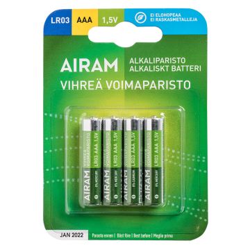 AIRAM VIHREÄ VOIMAPARISTO AAA 4-PACK