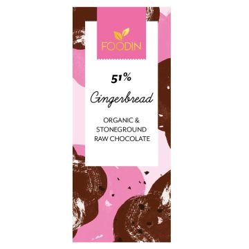 FOODIN RAAKASUKLAA GINGERBREAD 51% LUOMU 40 G