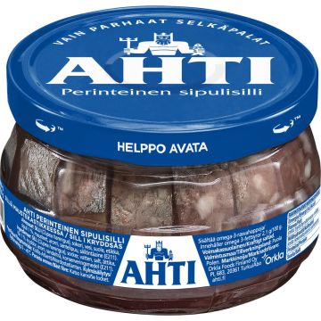 AHTI AHTI PERINTEINEN SIPULISILLI, SILLIÄ MAUSTELIEMESSÄ 240/15 150 G