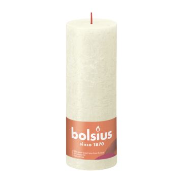 BOLSIUS PÖYTÄKYNTTILÄ 190/68 RUSTIC SOFT PEARL