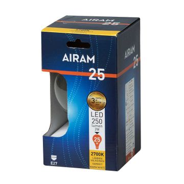 AIRAM LED GLOBE VAKIOLAMPPU KIRKAS 2,5W E27 POP-95 250LM, 15 00