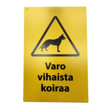 SAFEMATE VAROITUSMERKKI VARO VIHAISTA KOIRAA, 20 X 30 CM