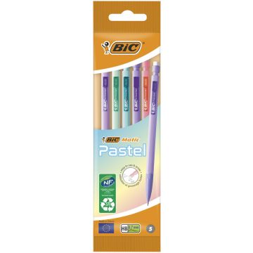 BIC MATIC PASTEL LYIJYTÄYTEKYNÄ 0,7MM 5KPL