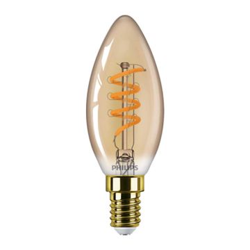 PHILIPS LED KYNTTILÄLAMPPU 15W B35 E14 GOLD 136L 1800K