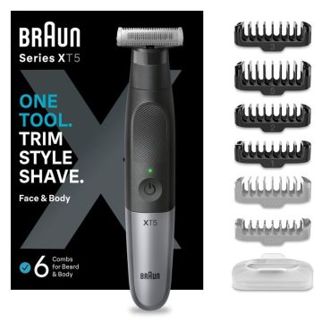 BRAUN XT5200 HYBRIDITRIMMERI KASVOILLE JA VARTALOLLE SERIES-X