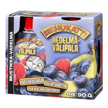 MEHUKATTI HEDELMÄVÄLIPALA MUSTIKKA-VADELMA 4-PACK 360 G