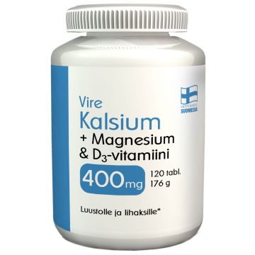 VIRE KALSIUM + MAGNESIUM & D-VITAMIINI 120 KPL