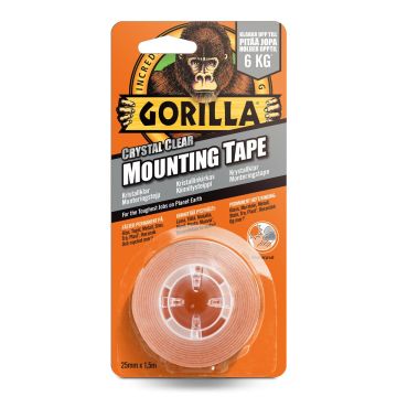 GORILLA KIINNITYSTEIPPI 25,4MM X 1,52M KAKSIPUOLINEN