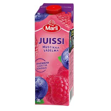 MARLI JUISSI MUSTIKKA-VADELMA 1 L