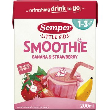 SEMPER SMOOTHIE BANAANI-MANSIKKA 1V 200 ML