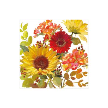 AMBIENTE LAUTASLIINA 25X25 SUNNY FLOWERS CREAM