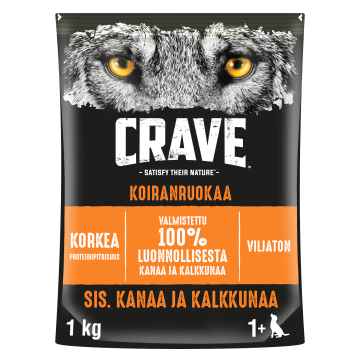 CRAVE KOIRAN TÄYSRAVINTO ADULT KALKKUNAA&KANAA 1KG