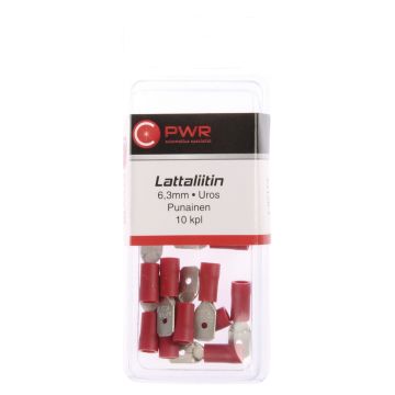 C-PWR LATTALIITIN 6,3MM UROS, PUNAINEN 10KPL