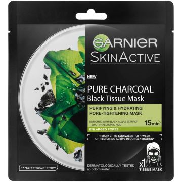 GARNIER SKINACTIVE BLACK TISSUE PURE CHARCOAL BLACK ALGAE MATTA 32