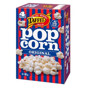 TAFFEL MIKROPOPCORN ORIGINAL 4-PACK 320 G